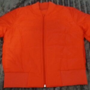 Women's Lululemon Orange Bomber Jacket - Lightweight Zip Front